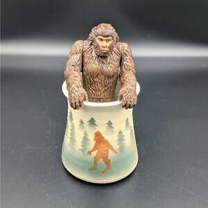 Morning with Bigfoot – Landsoe Pottery Mug & Archie McPhee Sasquatch Figure Set